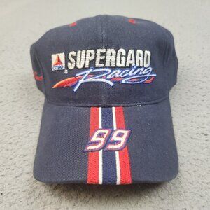 Jeff Burton Hat Cap Snapback Supergard Racing 99 Blue Striped Citgo NASCAR